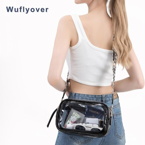 Environmentally Friendly Clear Bag for Events - Compact 9.8in Crossbody Design - Picture 7 of 7